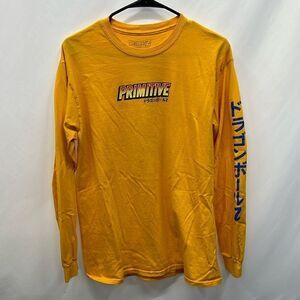 Primitive Dragon Ball Z Shirt Mens Medium Yellow Long Sleeve Super Saiyan Goku
